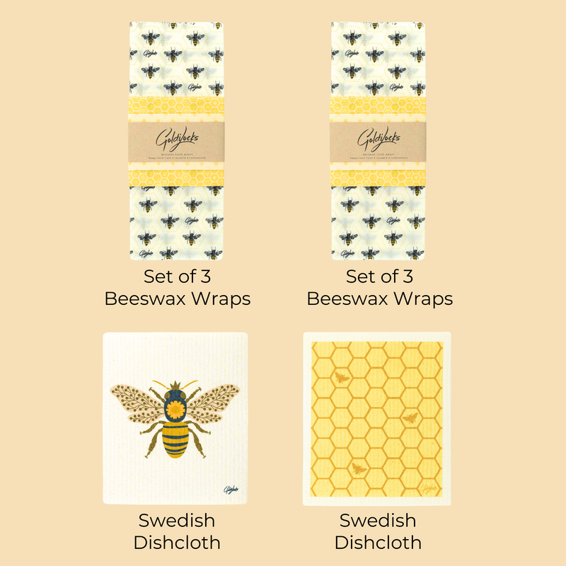 Bee Hive Bundle: Beeswax Food Wraps + Swedish Dishcloths
