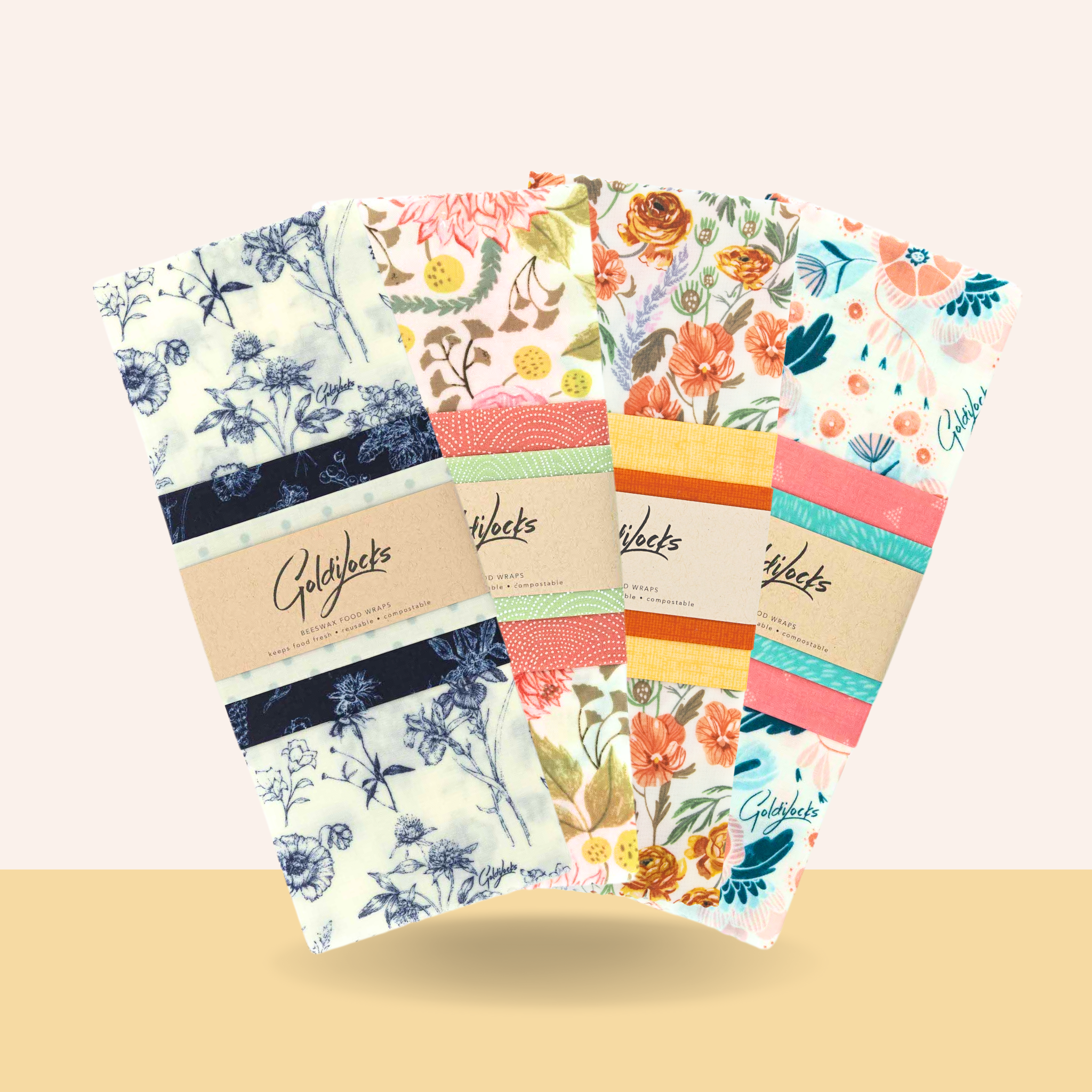 Beeswax Food Wraps: Floral Bouquet Bundle