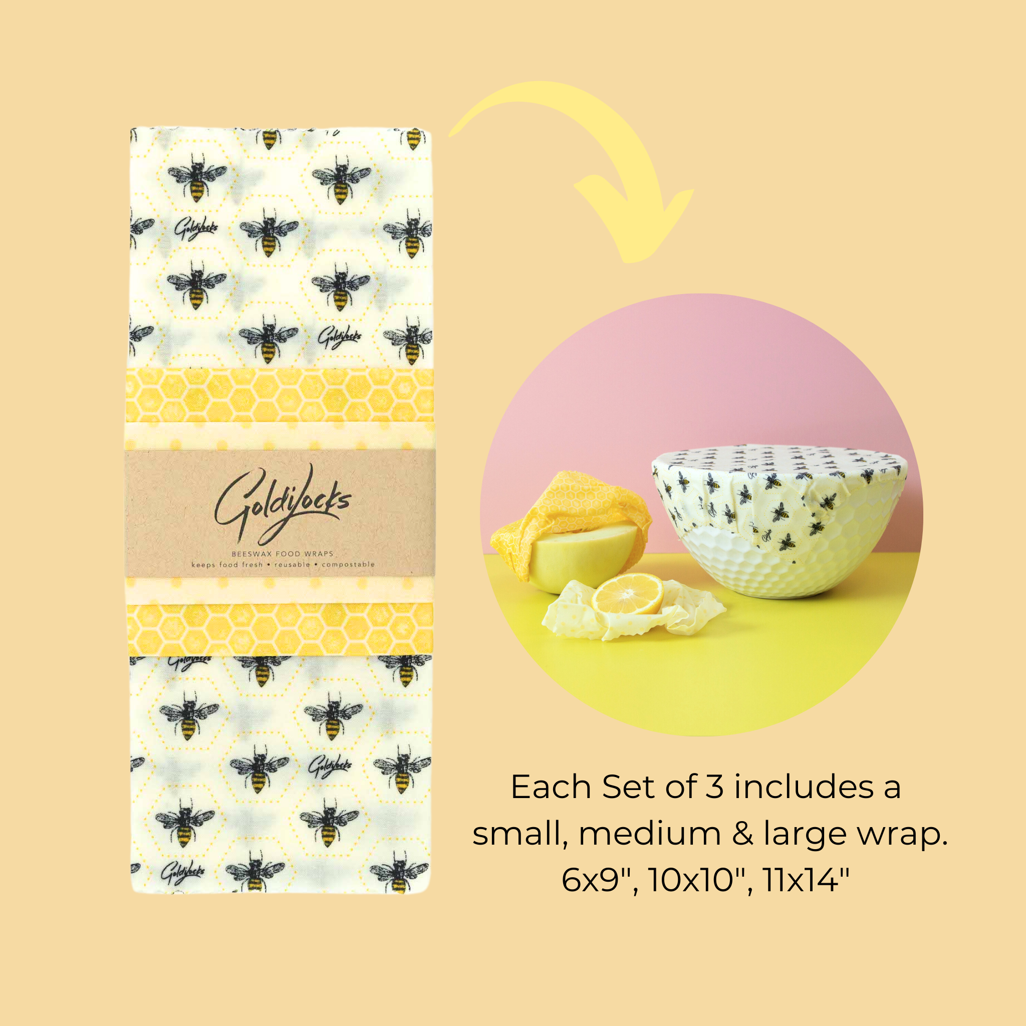 Beeswax Food Wraps: Floral Bouquet Bundle