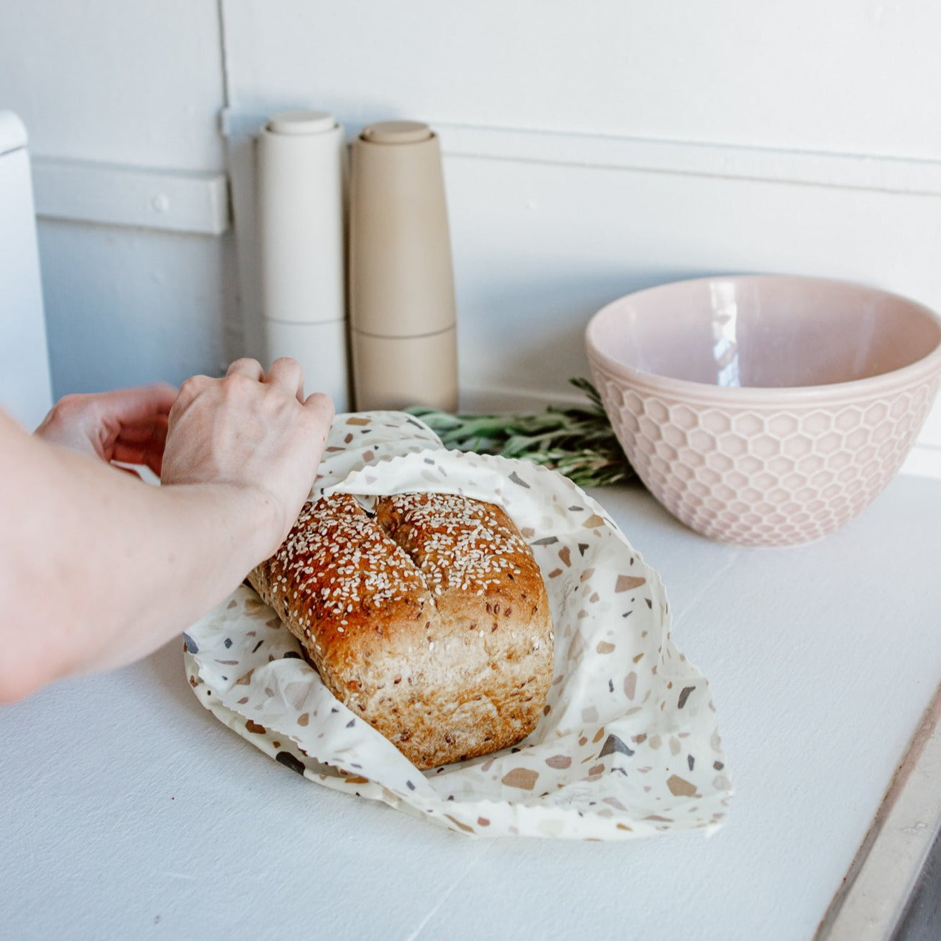 reusable food wrappers keeping bread fresh