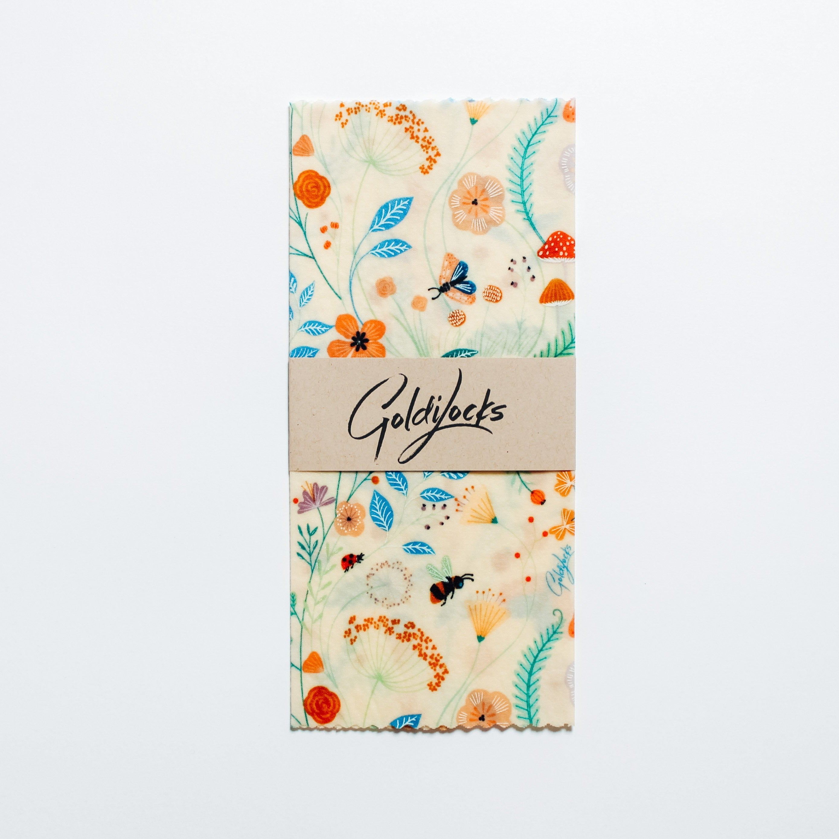 Beeswax Food Wraps: Pollinators Single Medium
