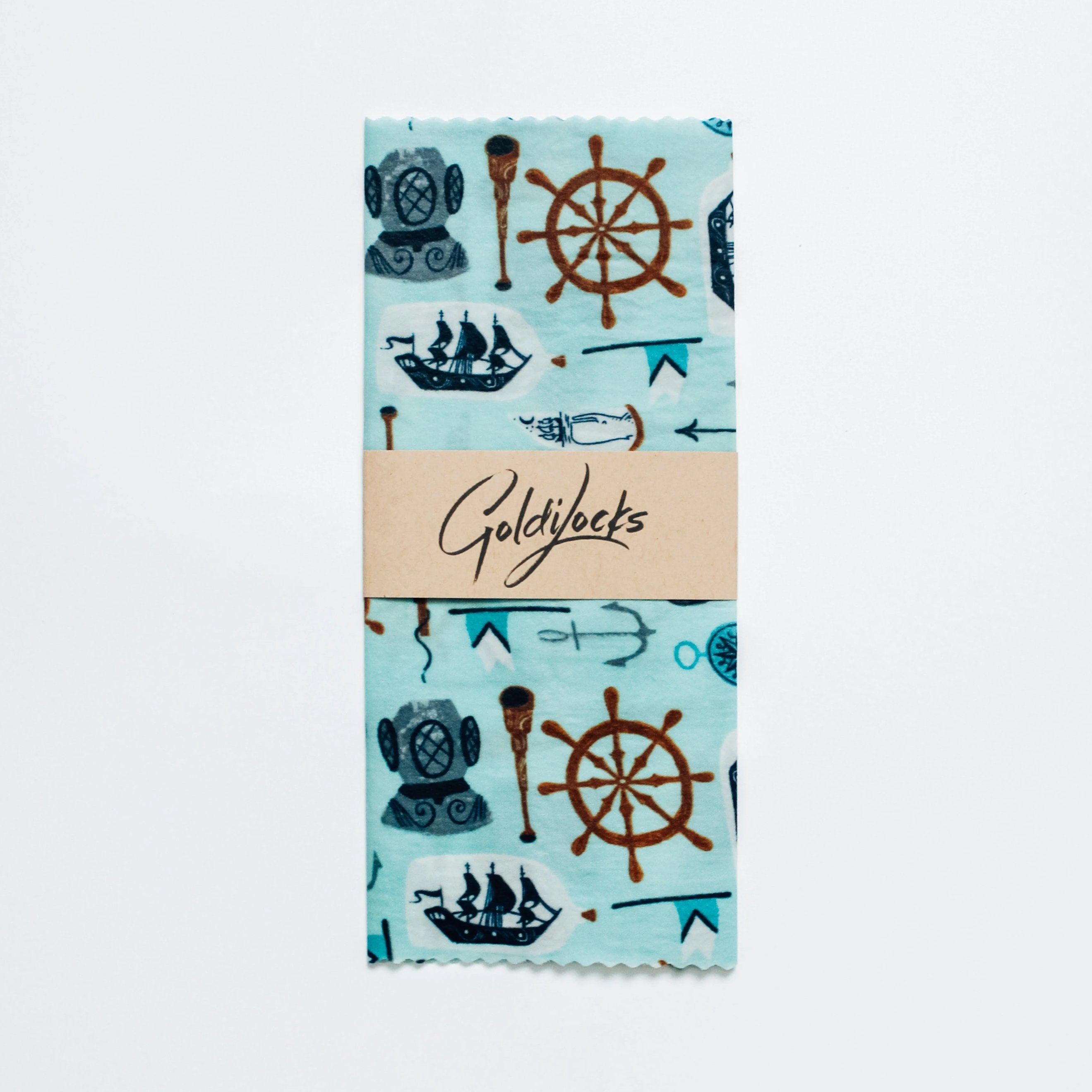Beeswax Food Wraps: Nautical Treasures Single Medium