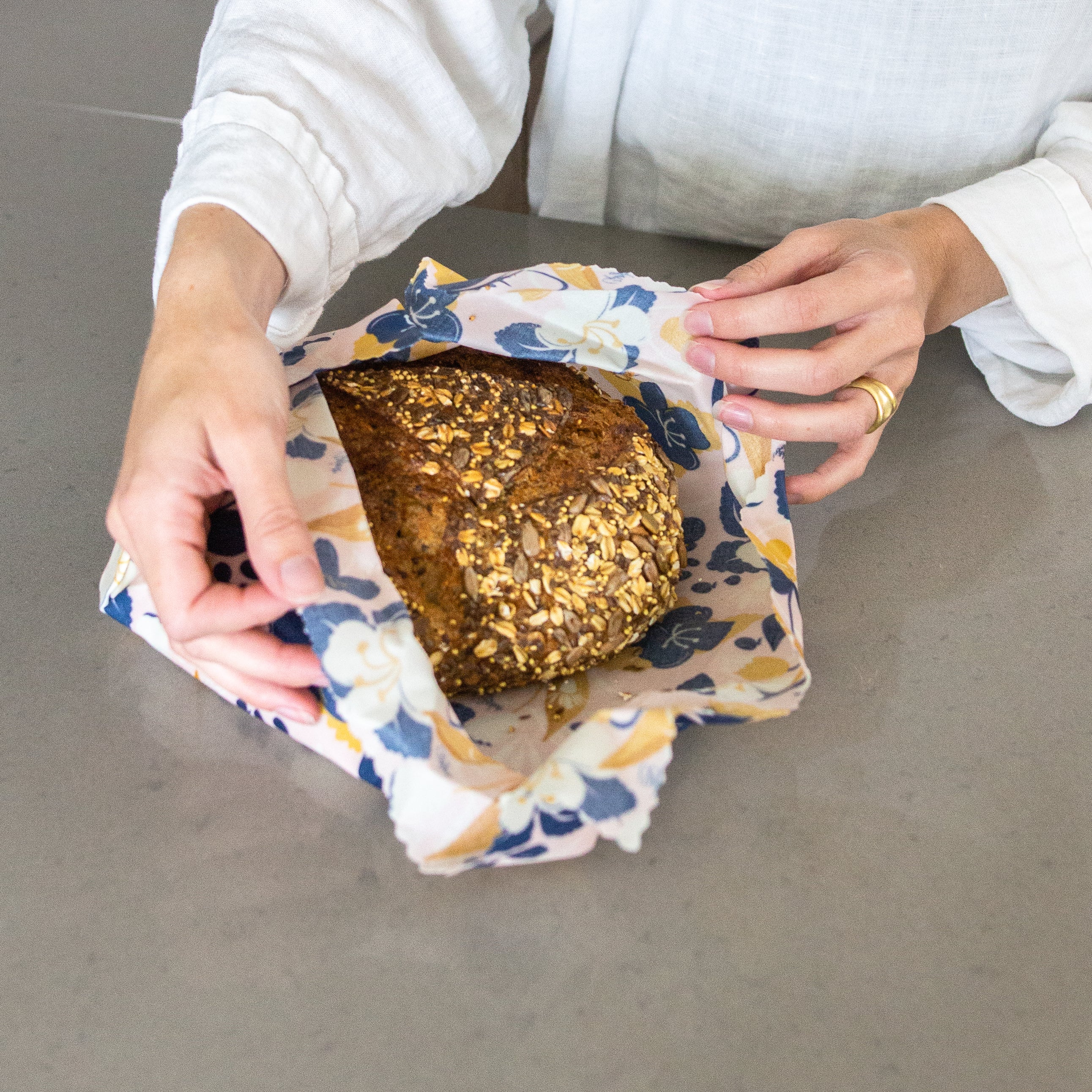 Bread Bag Set including Extra Large Beeswax Wrap and Bread Bag
