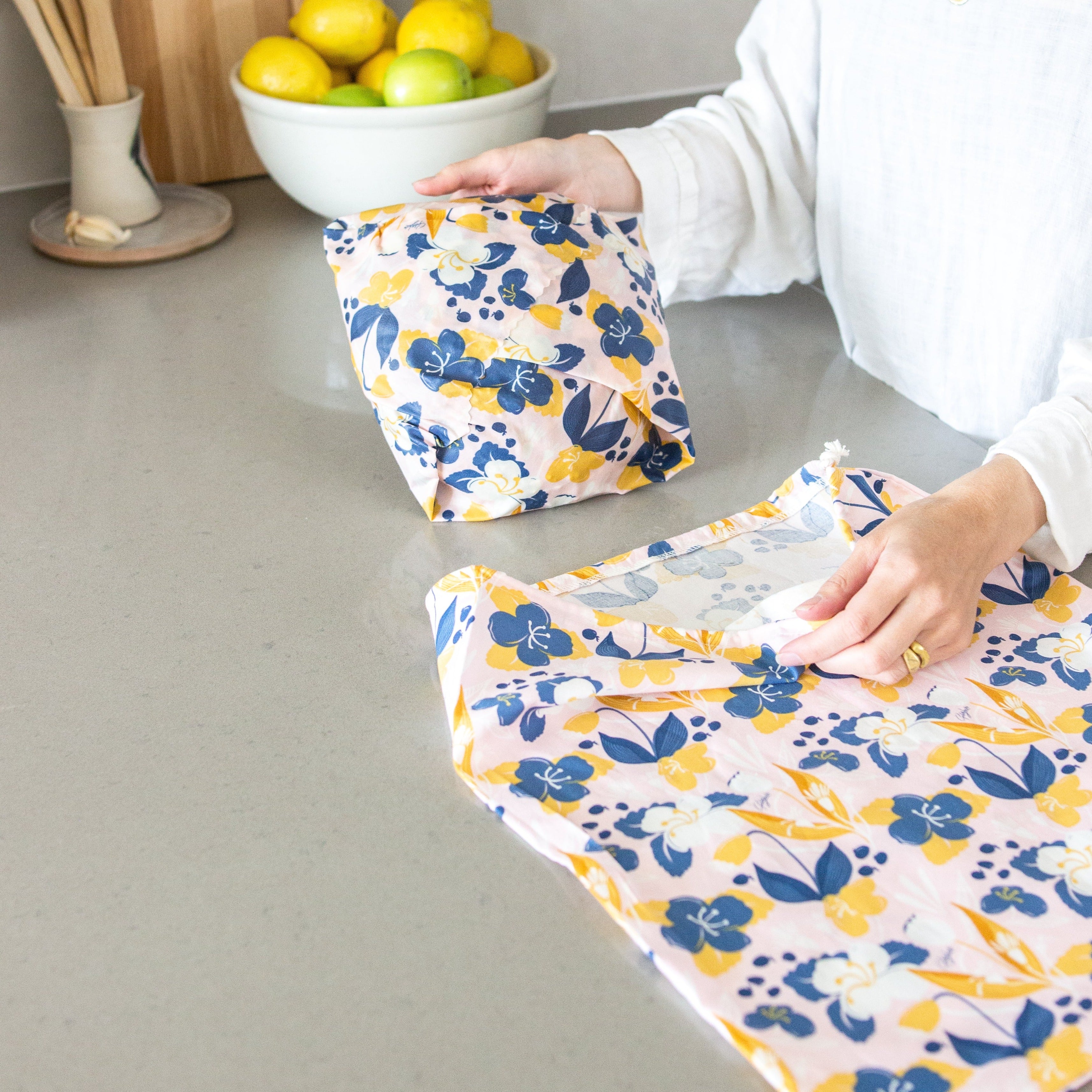 Bread Bag Set including Extra Large Beeswax Wrap and Bread Bag