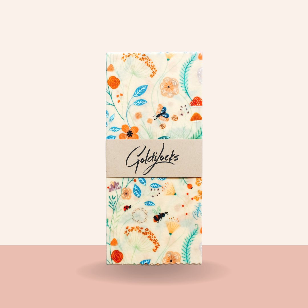 Beeswax Food Wraps: Pollinators Single Medium