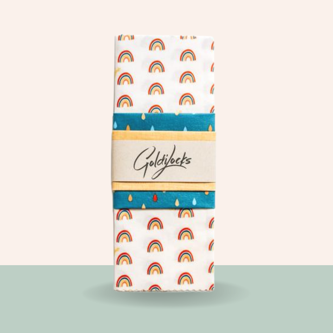 Beeswax Food Wraps: Rainbows Set Of 3