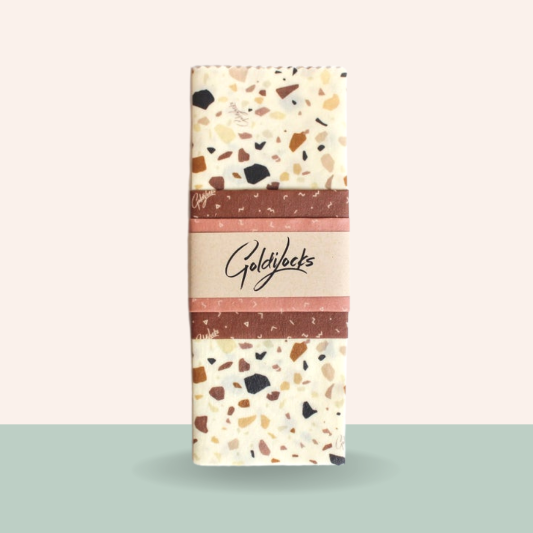 Beeswax Food Wraps: Terrazzo Set of 3 image 1