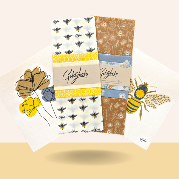 Bestseller Bee Bundle: Beeswax Food Wraps & Swedish Dishcloths