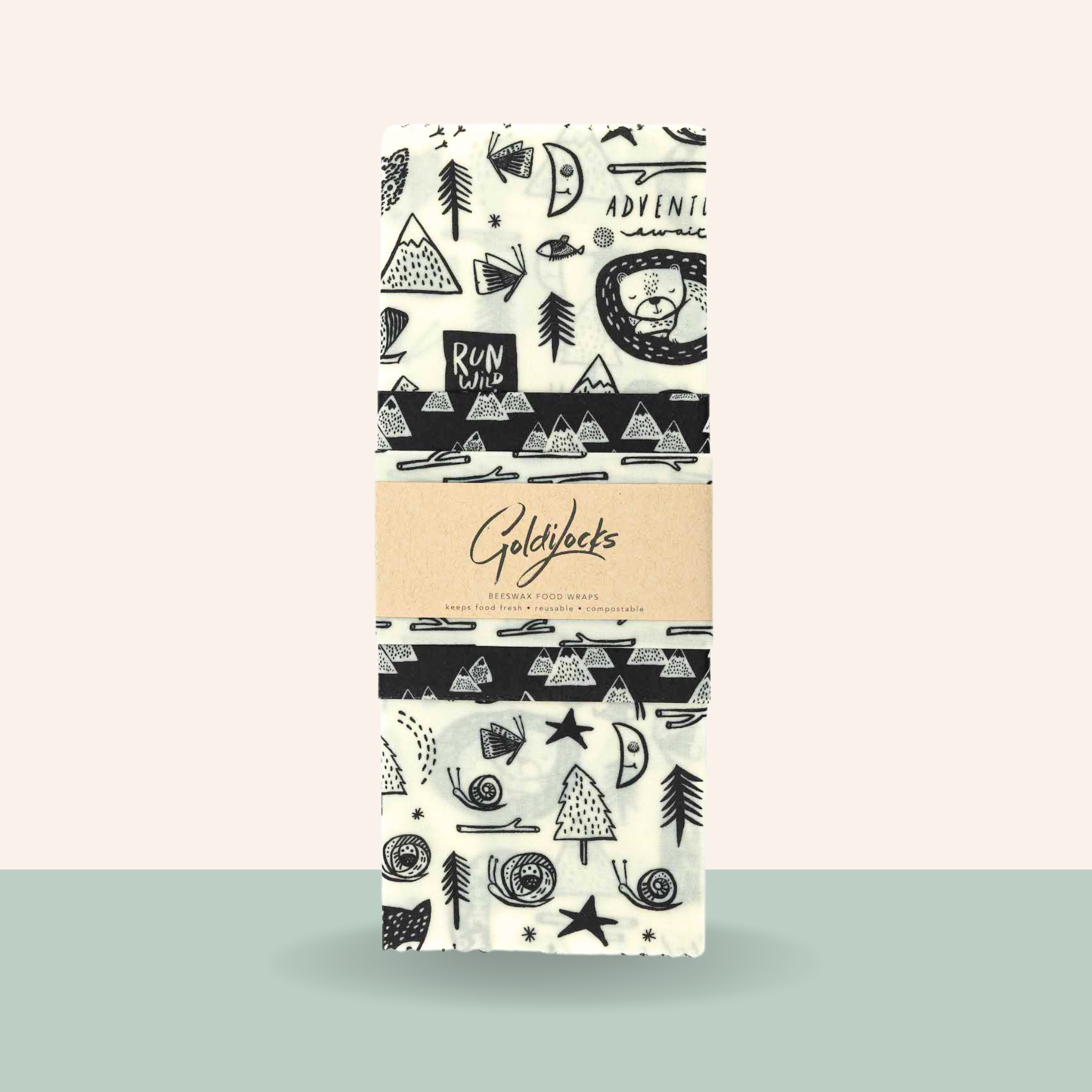 Beeswax Food Wraps: Camping Adventure Set of 3