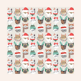 Meowy Christmas Single Medium Beeswax Wrap