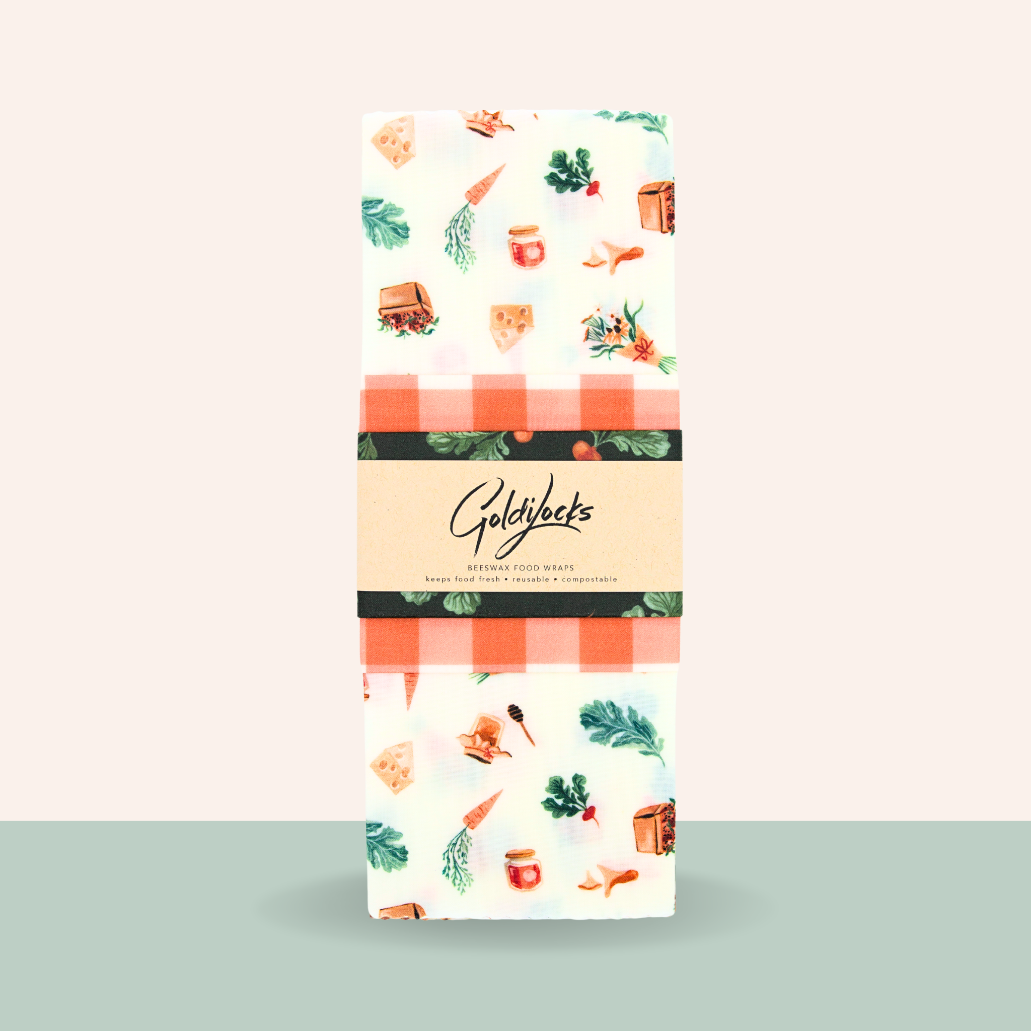 Beeswax Food Wraps: Farmer's Market Set of 3