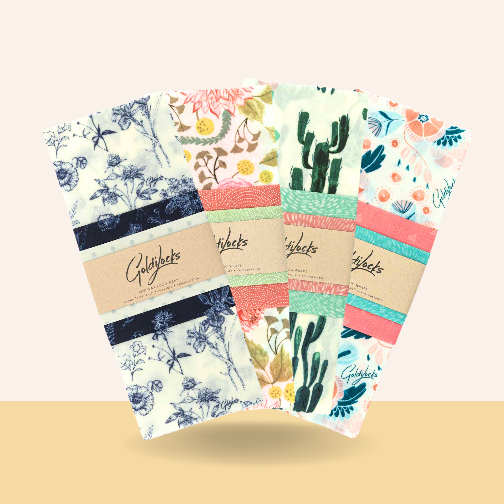 Beeswax Food Wraps: Floral Bouquet Bundle