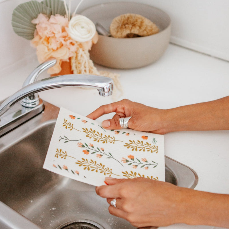 reusable paper towel with cute floral design