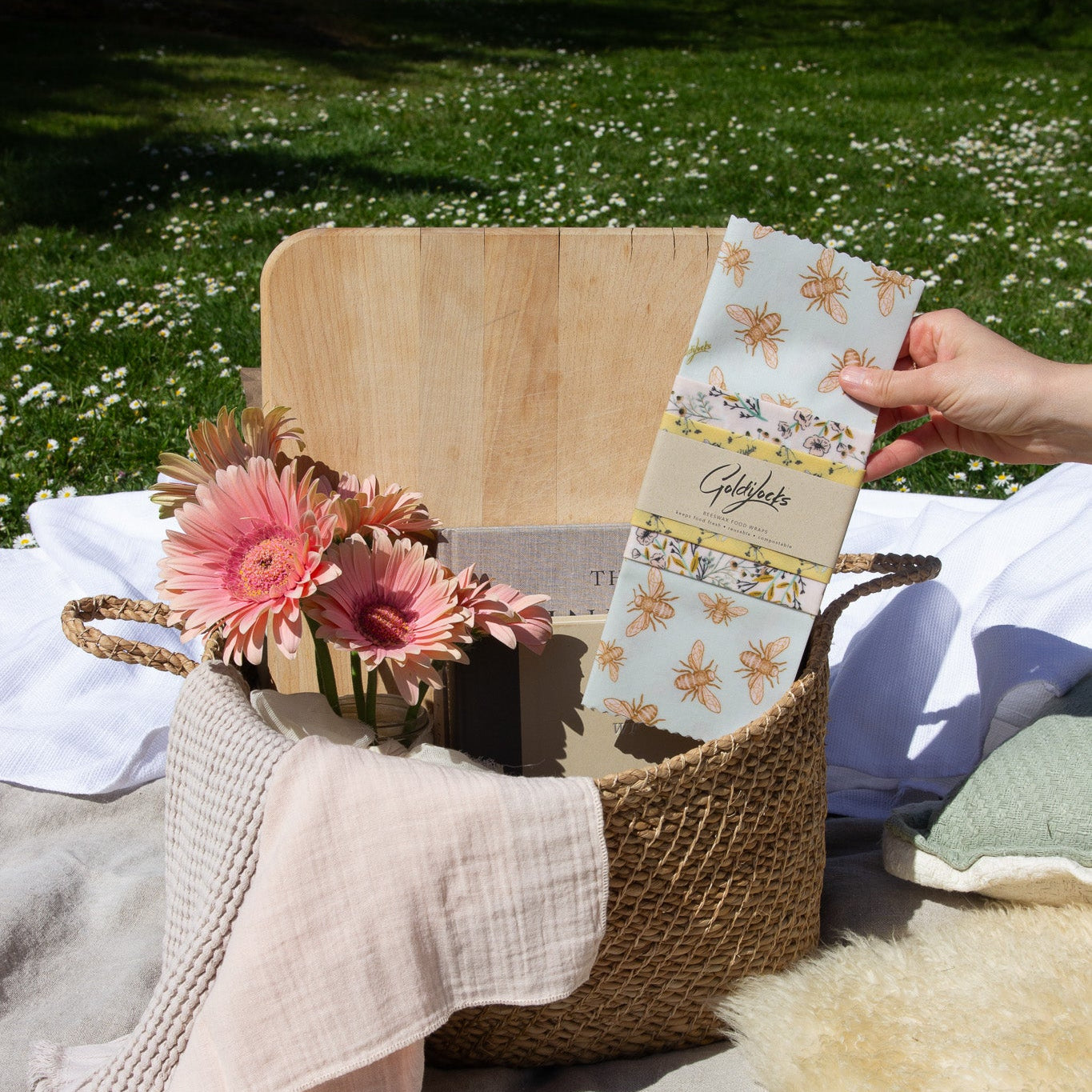 Beeswax Food Wraps: Bees & Blooms Set of 3