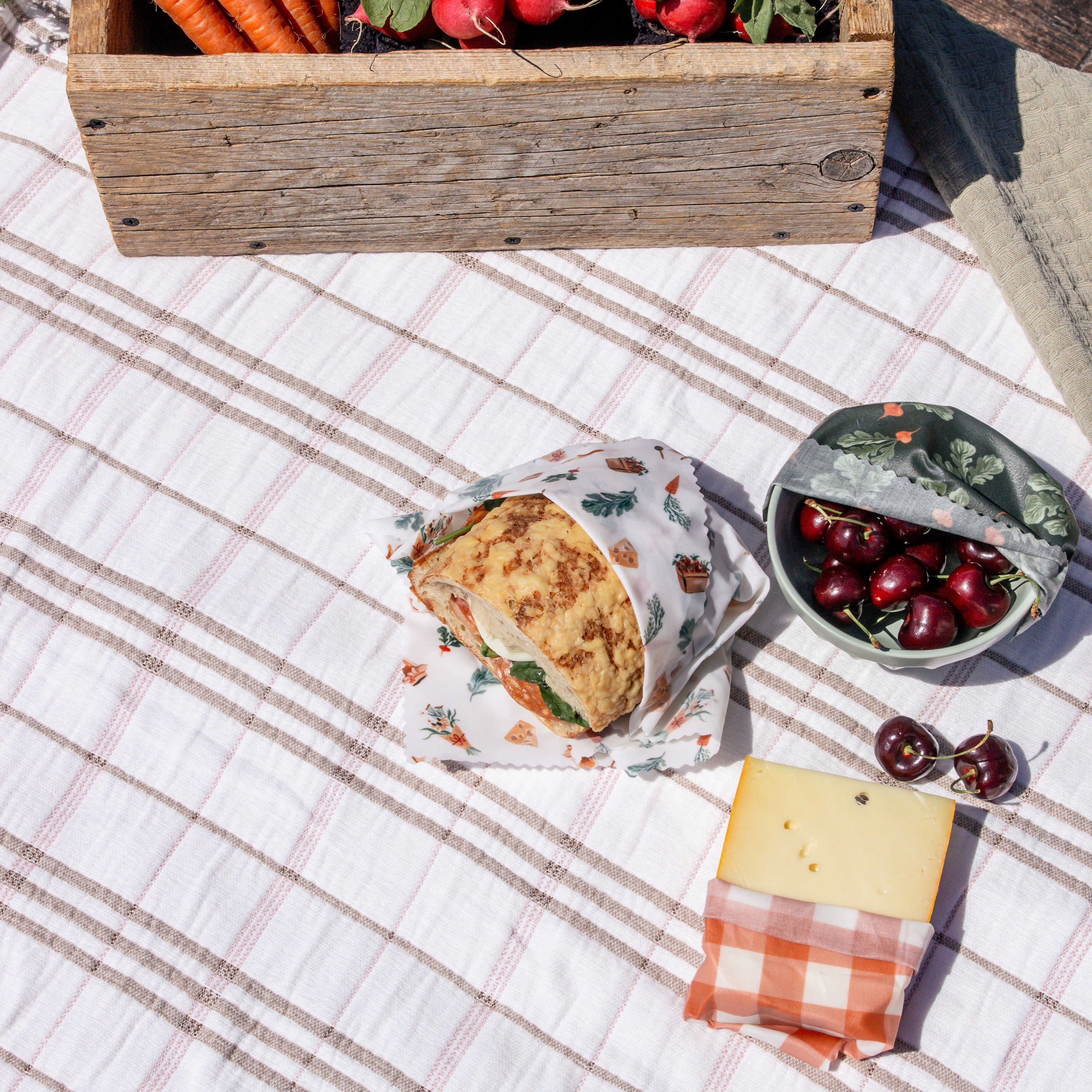 Beeswax Food Wraps: Farmer's Market Set of 3