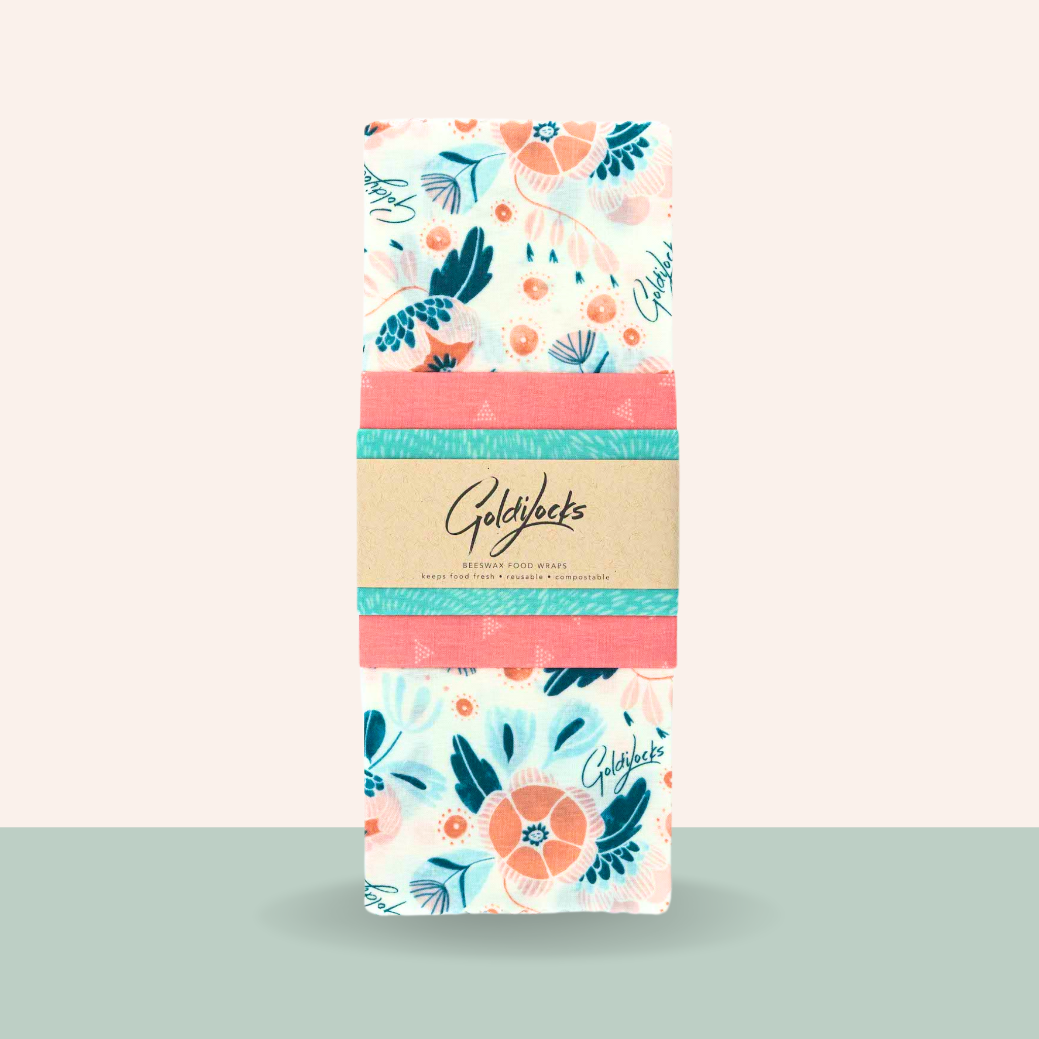 Beeswax Food Wraps: In Bloom Set of 3