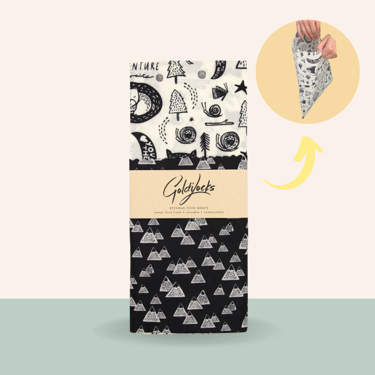 Beeswax Wrap Bags: Camping Adventure Set of 2