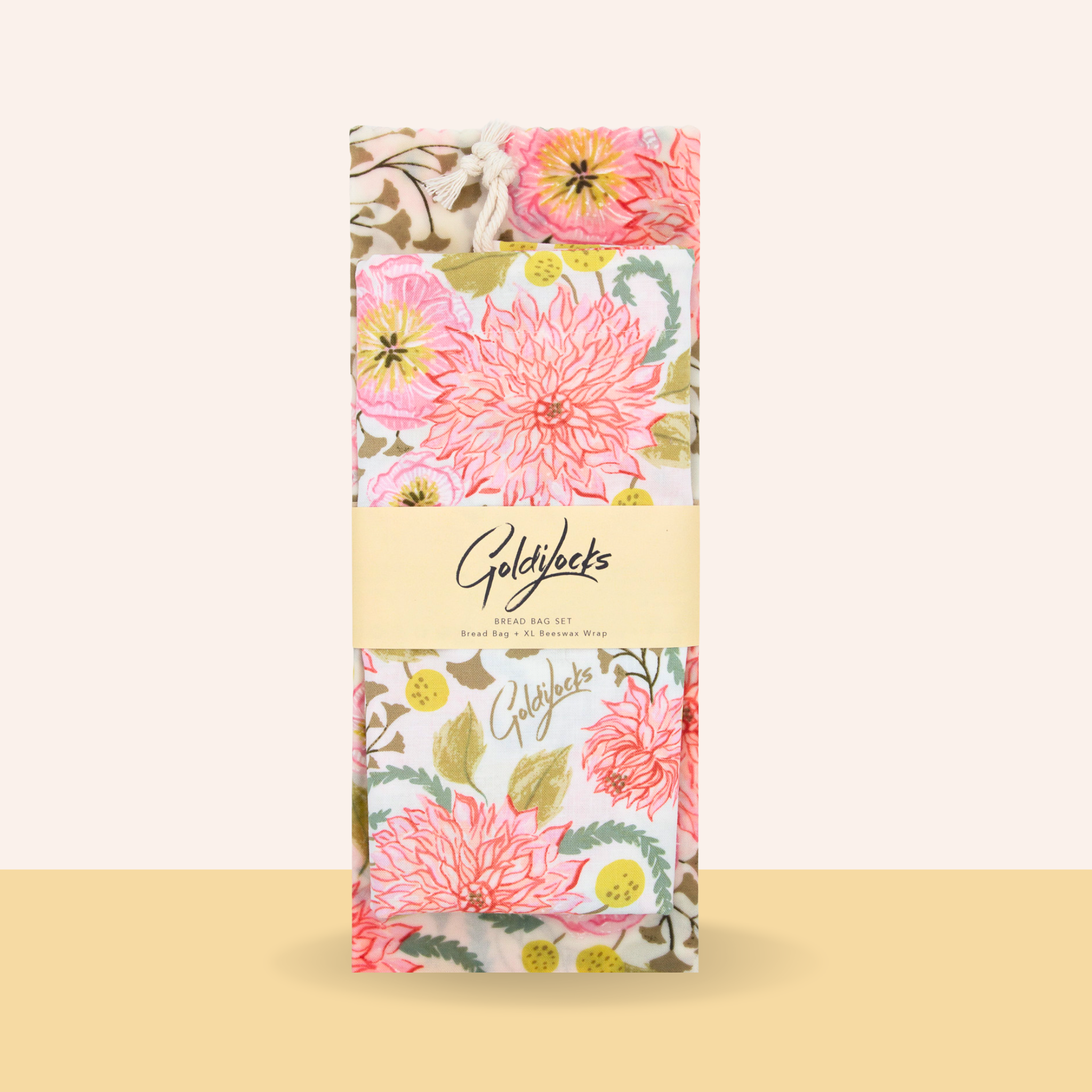 Bread Bag Set: Pink Floral