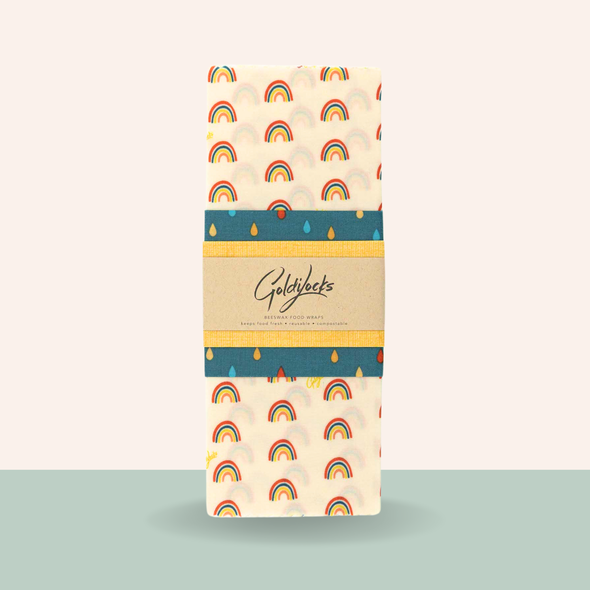Beeswax Food Wraps: Rainbows Set of 3