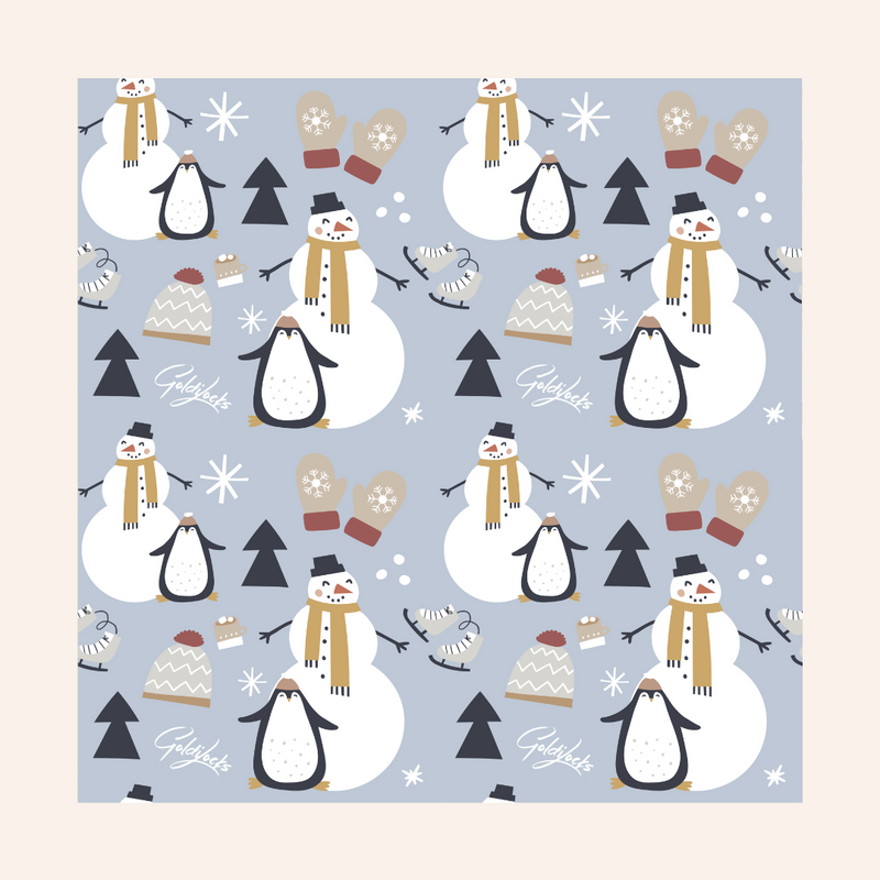 Snowman Single Medium Beeswax Wrap