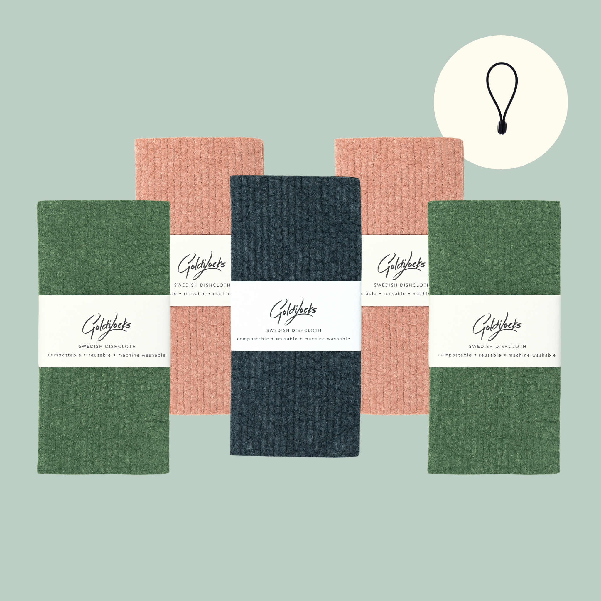 Swedish Dishcloth: Solids Bundle + Magnetic Hanger