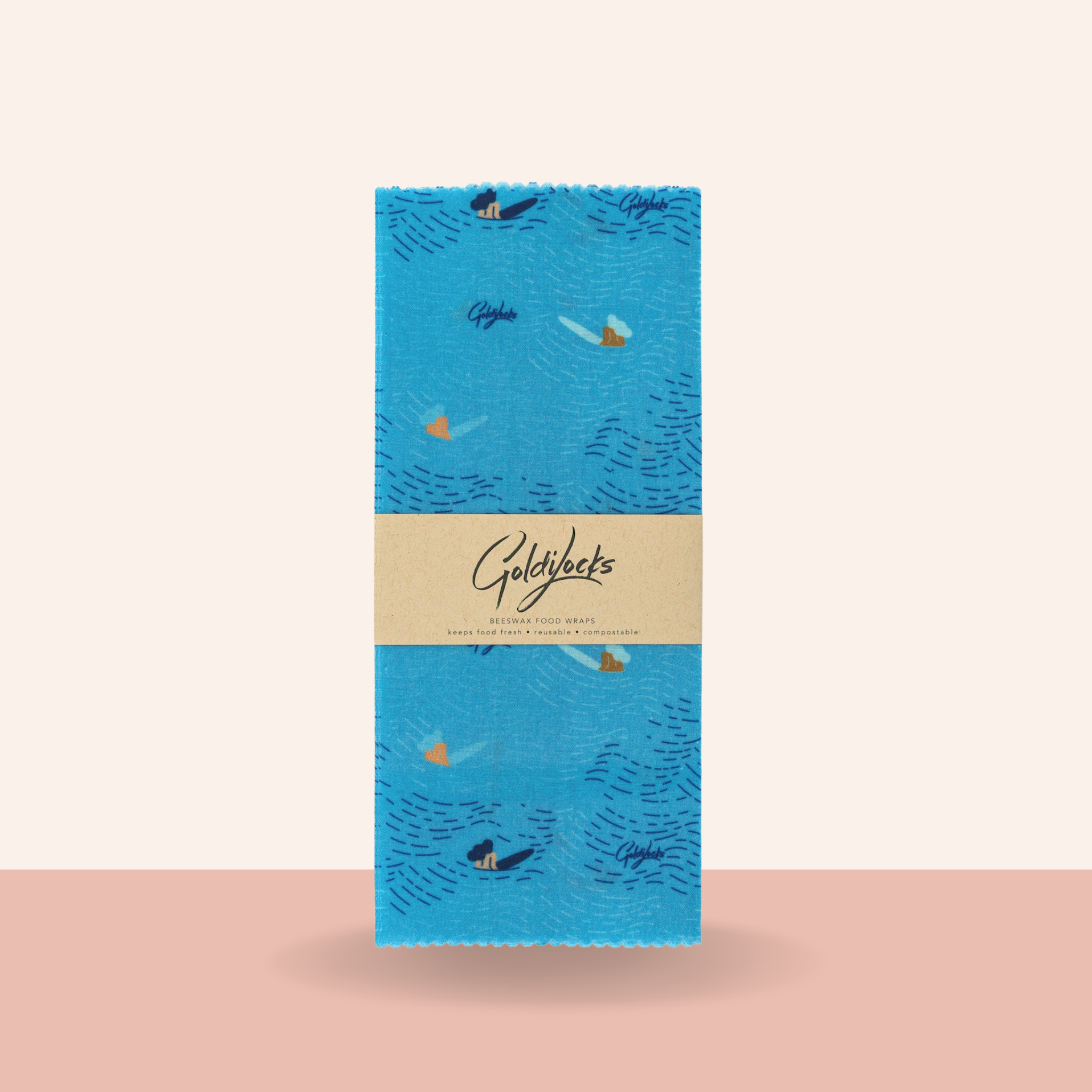 Beeswax Food Wraps: Waves Single Medium