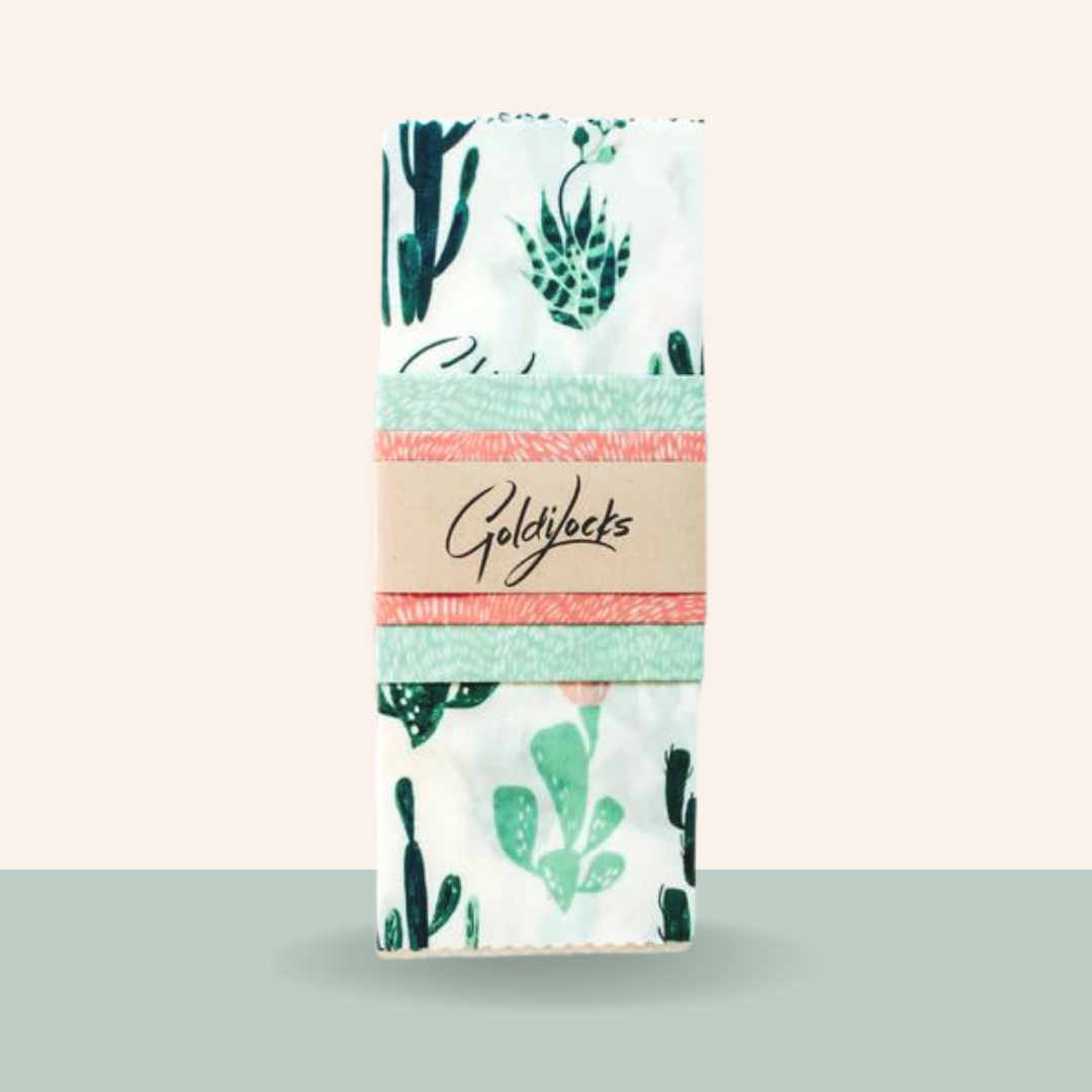 Beeswax Food Wraps: Cacti Set of 3 image 1
