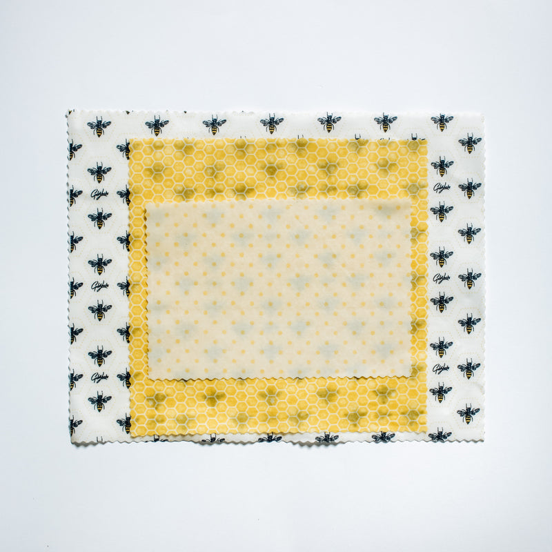 Beeswax Food Wraps: Honey Bees Set of 3