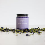 purple hair mask made with butterfly pea flower